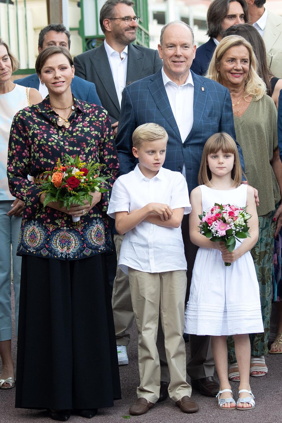 Fürstin Charlène und Fürst Albert mit ihren Zwillingen Prinz Jacques und Prinzessin Gabriella