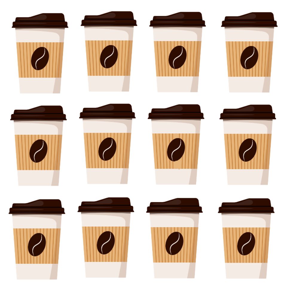 Suchbild: Welcher Kaffeebecher ist anders als der Rest?
