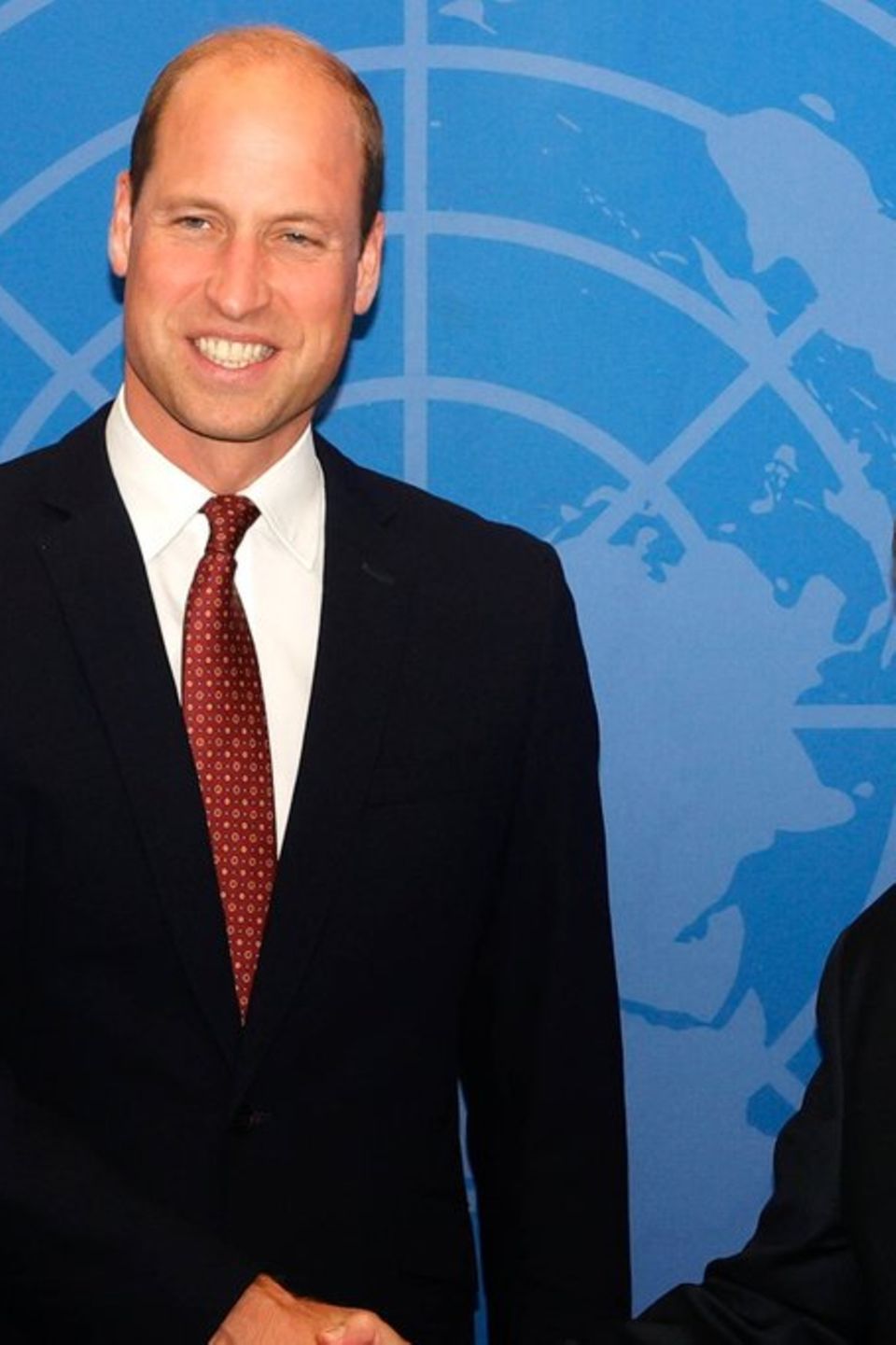 Prinz William an der Seite von Generalsekretär António Guterres.