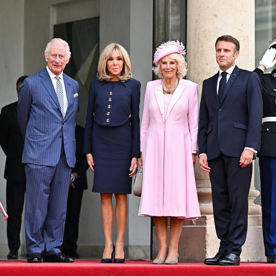 König Charles, Brigitte Macron, Königin Camilla und Emmanuel Macron