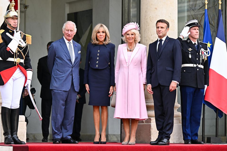 König Charles, Brigitte Macron, Königin Camilla und Emmanuel Macron