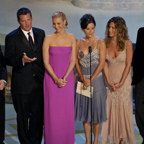 Matt LeBlanc, Matthew Perry (†), Lisa Kudrow, Courteney Cox, Jennifer Aniston und David Schwimmer (v.l.n.r.)