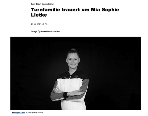 Magdalena Brzeska: Trauer um Sportlerin Mia Sophie Lietke (†16) GALA.de