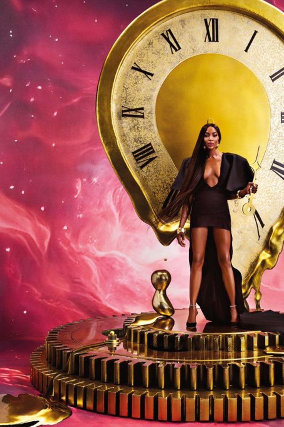 Naomi Campbell als "Zeitstopperin" für den Pirelli-Kalender 2024.