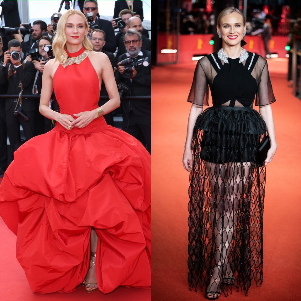 Ob bei den Filmfestspielen von Cannes 2022 in anmutigem Rot oder während der Filmfestspiele in Berlin 2019 im Spiel aus Schwarz und Transparenz: Diane Kruger weiß, mit ihren modischen Entscheidungen zu begeistern.
