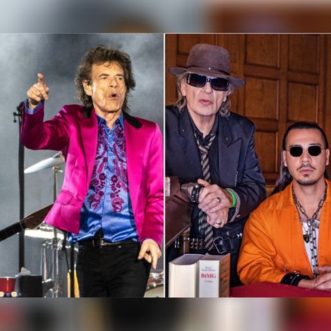 Mick Jagger, Udo Lindenberg und Apache 207 (v.l.) haben Grund zu feiern.
