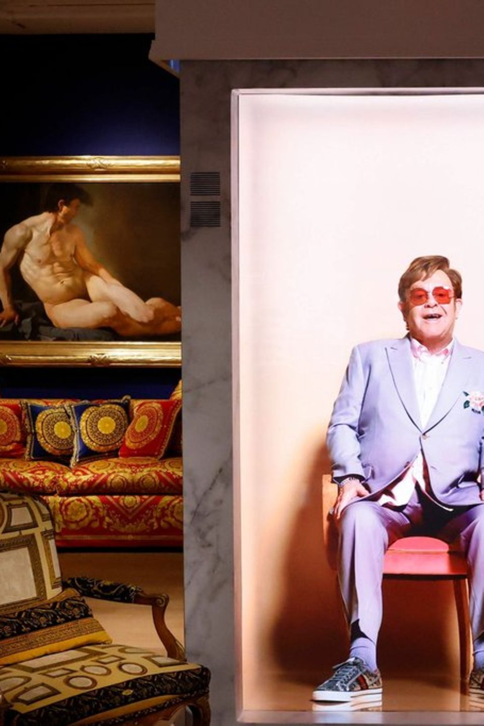 Ein Blick in das Pop-Up-Museum zur Auktion "The Collection of Sir Elton John. Goodbye Peachtree Road" bei Christie's.