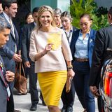 28. Februar 2024  Auch am dritten Tag ihrer Reise als UN-Sonderbeauftragte macht sich Königin Máxima hoch motiviert auf den Weg zu ihren Terminen. In Bogota trifft sie sich mit den Gründern von Fintech und nimmt an der Eröffnung der Fintech Konferenz teil. 