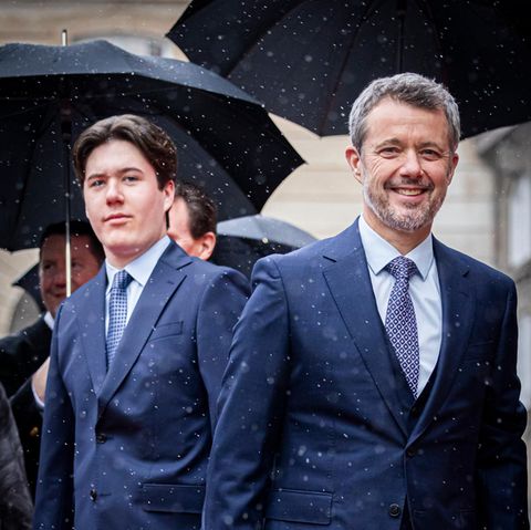 Prinz Christian und König Frederik beim Empfang anlässlich des Thronwechsels im Januar 2024.