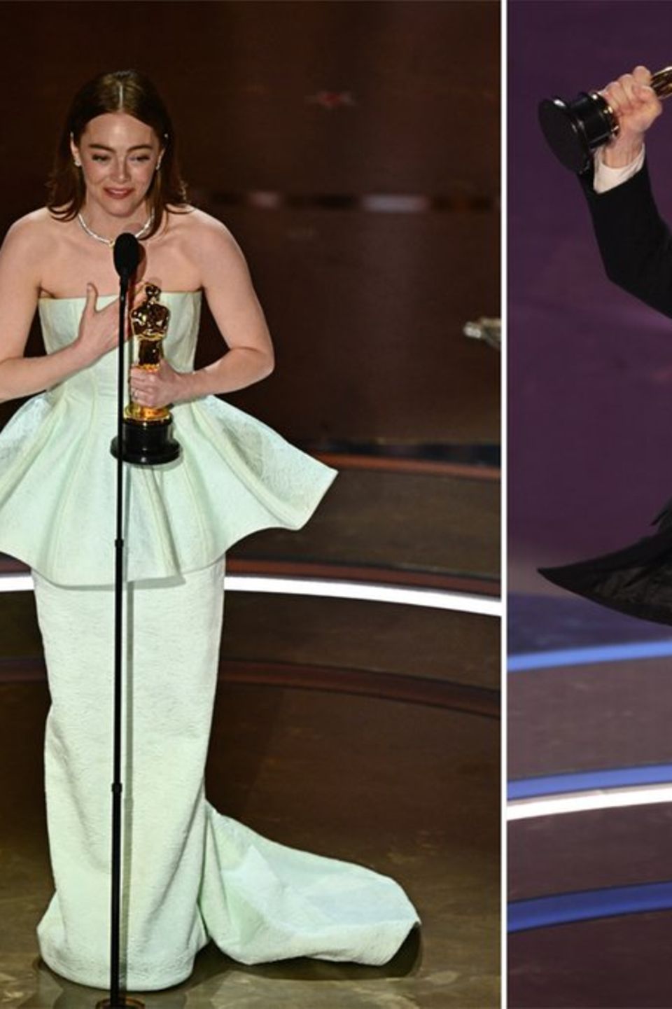 Emma Stone und Cillian Murphy mit ihren Oscars.