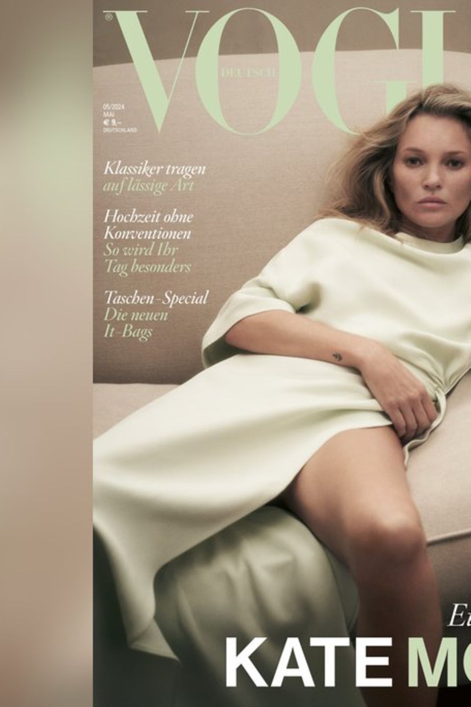 Für das Cover-Shooting und die dazu gehörige "Vogue"-Fotostrecke wurde Kate Moss von ihrem Partner Nikolai von Bismarck abgeli