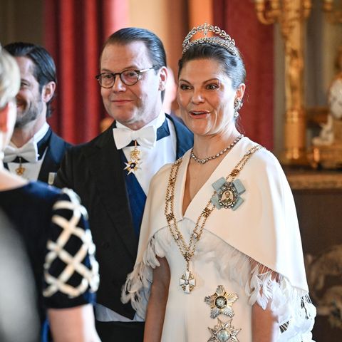 Prinz Daniel und Prinzessin Victoria beim Staatsbankett in Schweden für das finnische Präsidentenpaar.