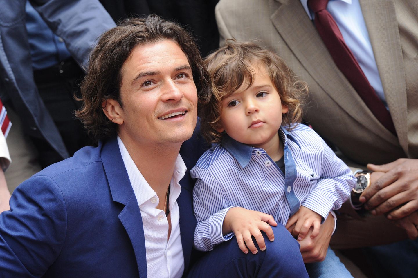 Orlando Bloom und Sohn Flynn im April 2014