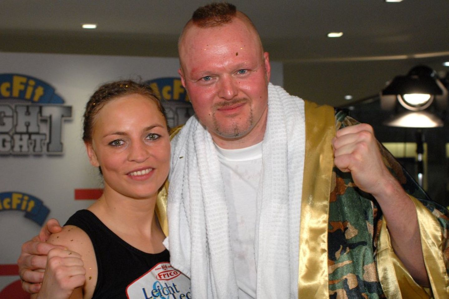 Regina Halmich und Stefan Raab nach der "Fight Night" 2007.