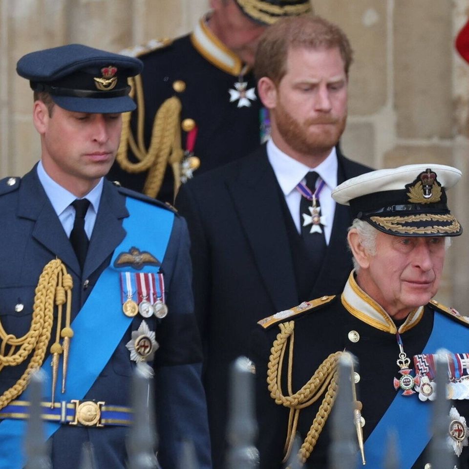 Das Verhältnis scheint komplett zerrüttet: Prinz William (l.), Prinz Harry und König Charles III.