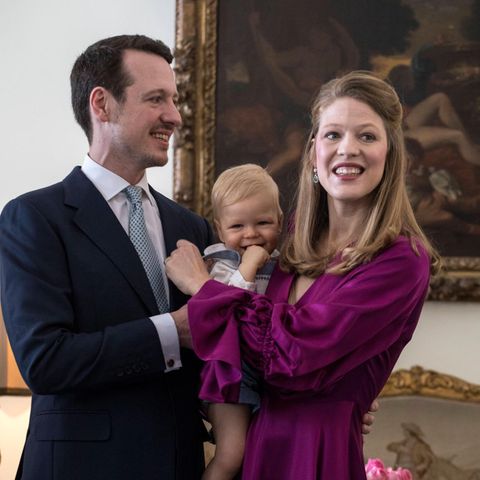 Prinz Philip von Serbien, Prinzessin Danica von Serbien, nach der Taufe von Prinz Stefan im Jahr 2018