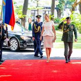 22. Mai 2024 Bei der Ankunft am Sitz des Präsidenten in Manila, Philippinen, wird für Königin Máxima am Mittwoch der rote Teppich ausgerollt. 