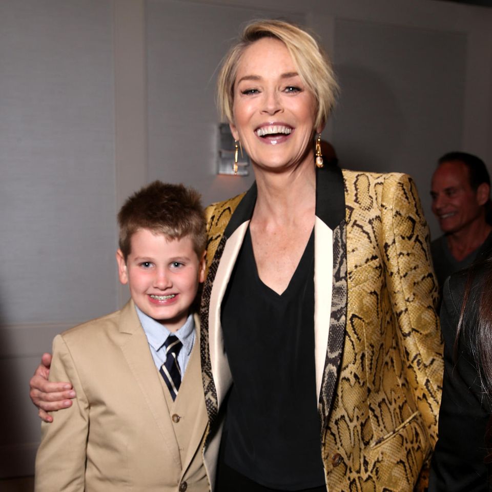 Sharon Stone und Sohn Laird im Jahr 2016