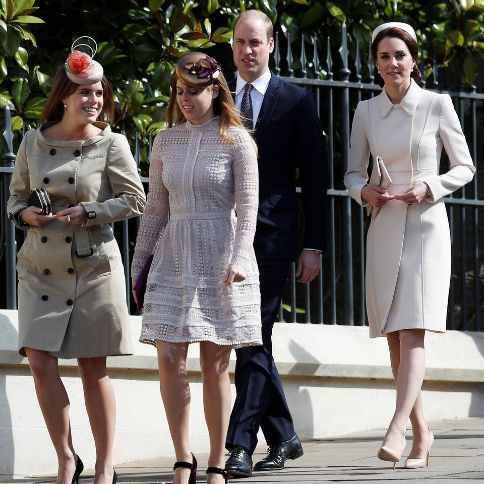 Prinzessin Eugenie, Prinzessin Beatrice, Prinz William und Catherine, Princess of Wales