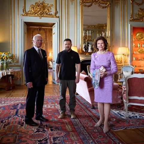 König Carl Gustaf, Wolodymyr Selenskyj und Königin Silvia