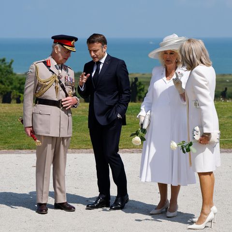 König Charles, Emmanuel Macron, Königin Camilla und Brigitte Macron