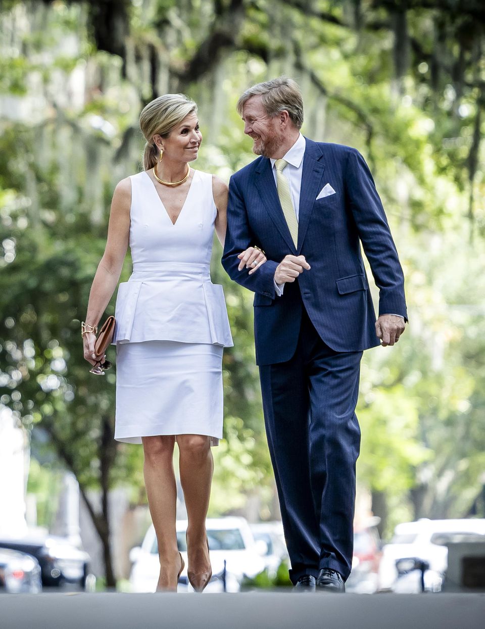 Queen Maxima shines in a Dior dress. 