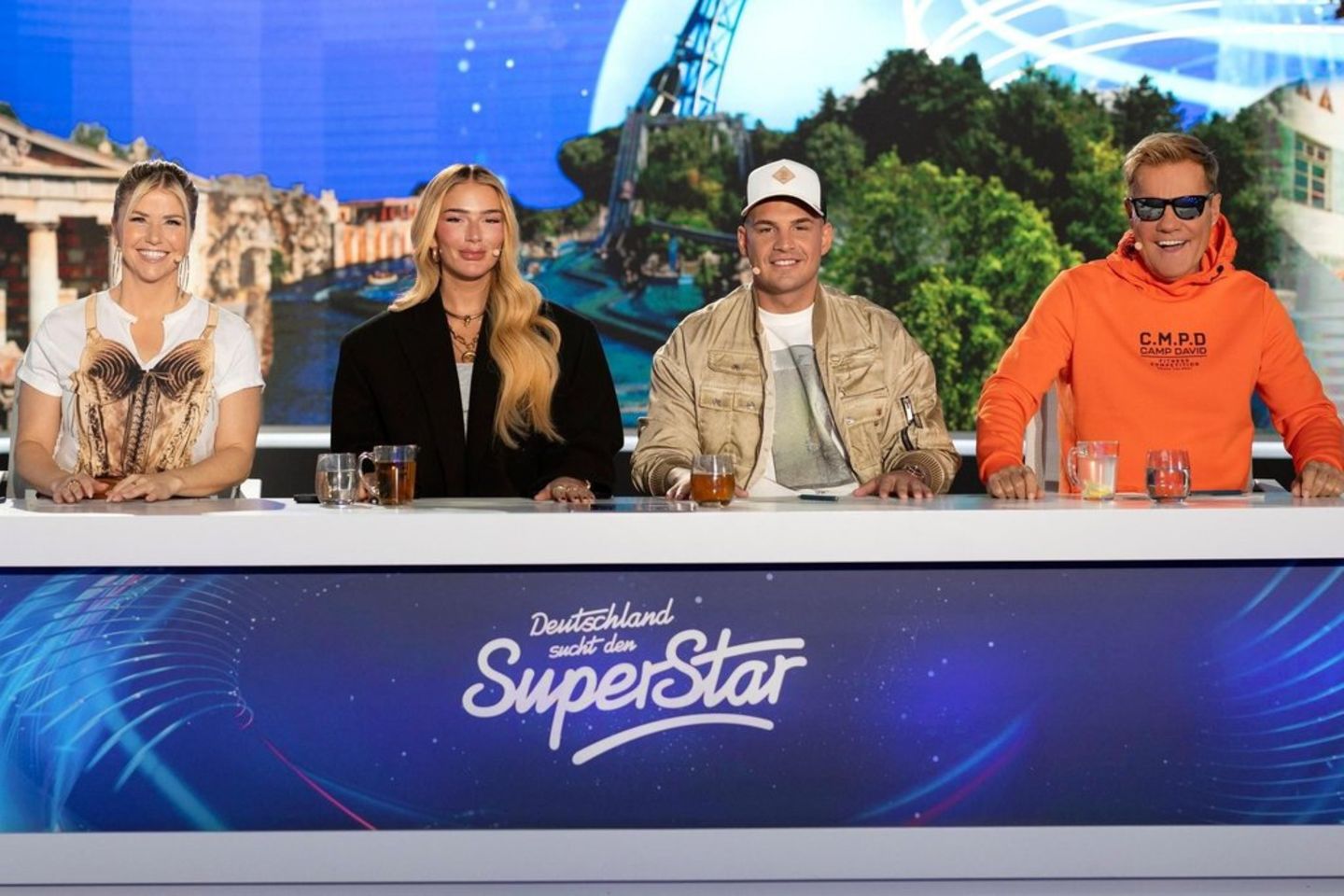 The jury of "Germany is the Superstar" 2024: Beatrice Egli, Loredana, Pietro Lombardi and Dieter Bohlen (from left).