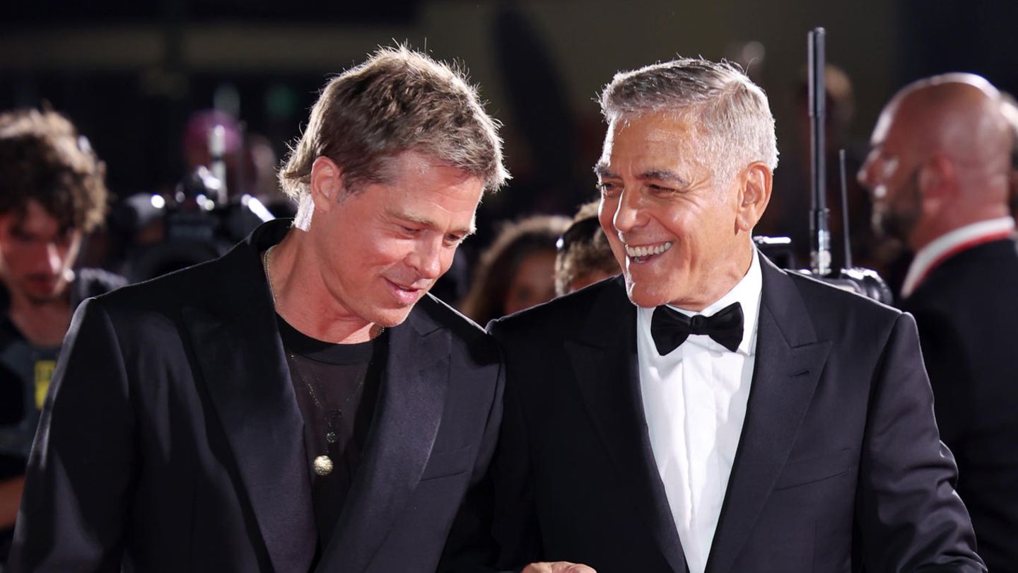 Brad Pitt + George Clooney: Brad Pitt und George Clooney spielen in "Ocean's 14" mit