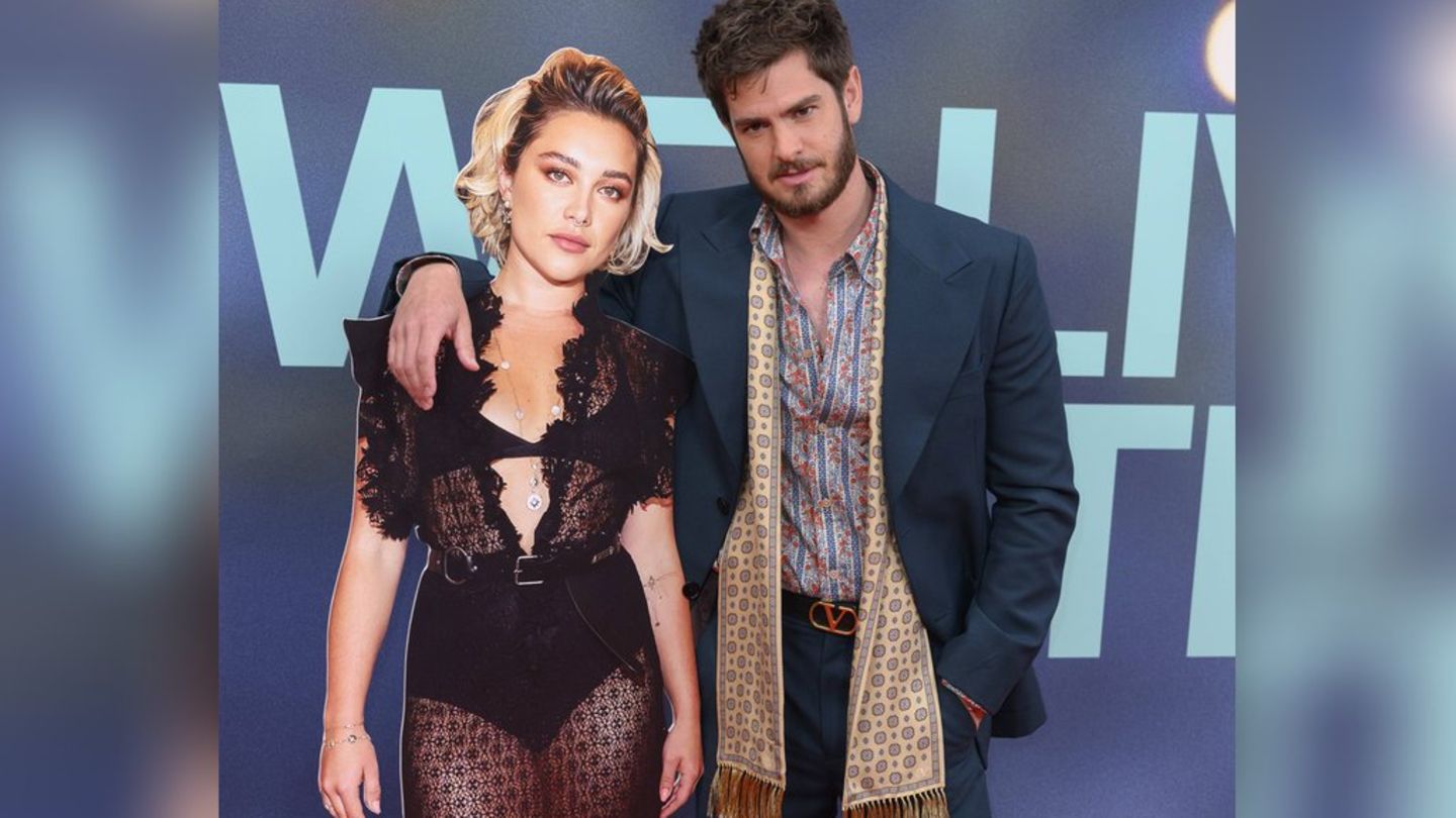 Andrew Garfield beim London Film Festival: Er zeigt sich mit Florence Pugh aus Pappe