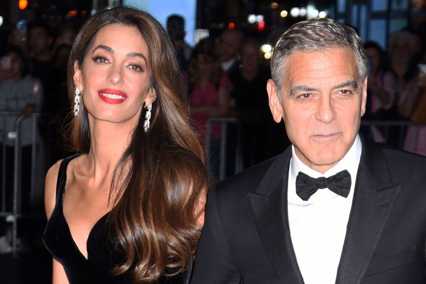 Amal and George Clooney woolen waterfalls in Portugal.