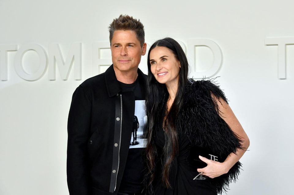 Rob Lowe and Demi Moore are in fashion on February 7, 2020 in Hollywood.