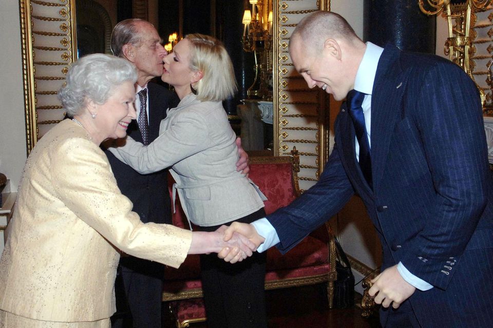 Queen Elizabeth, Prince Philip, Zara and Mike Tindall