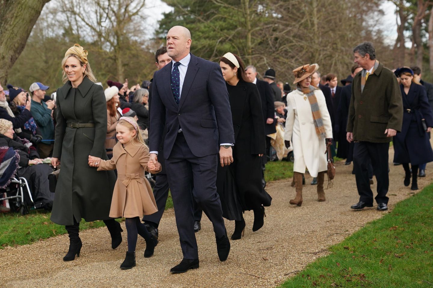 Zara Tindall, Lena Tindall, Mike Tindall, Jack Brooksbank and Princess Eugenie