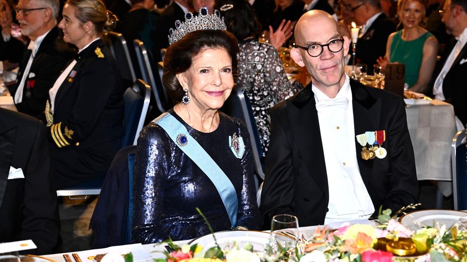 Königin Silvia und Hans Ellergren beim Nobelpreis-Bankett