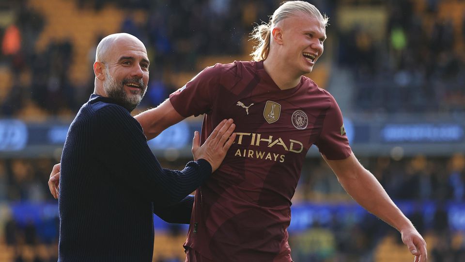 Pep Guardiola und Erling Haaland