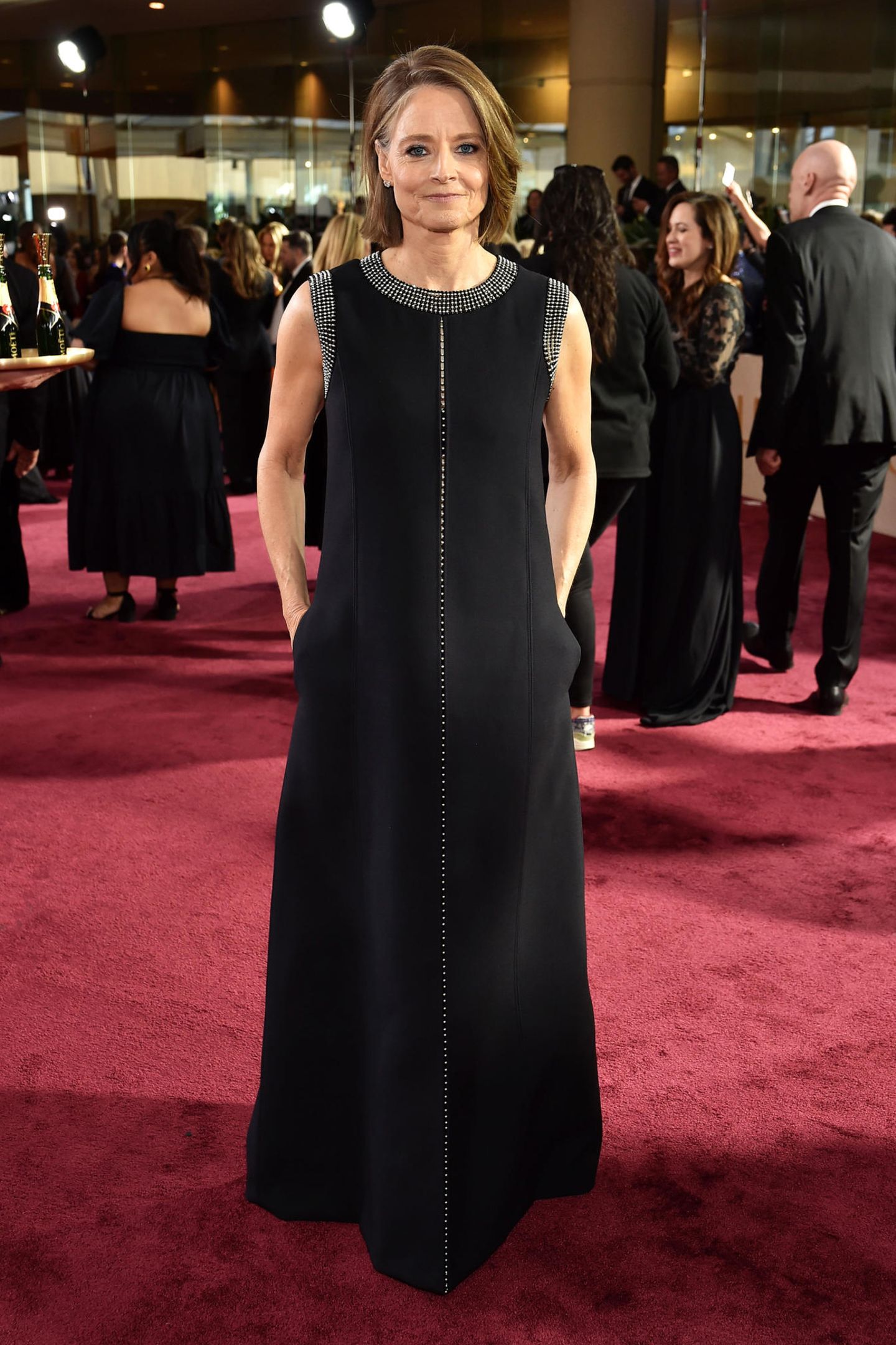 jodie foster dress golden globes 2025 Jodie Foster Makes Rare Comments About Sons and Wife at 2025 Golden Globes