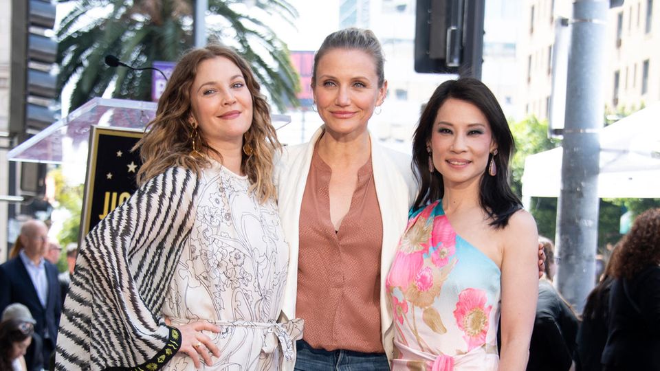 Drew Barrymore (v. l. n. r.), Cameron Diaz  und Lucy Liu auf dem Red Carpet im März 2019