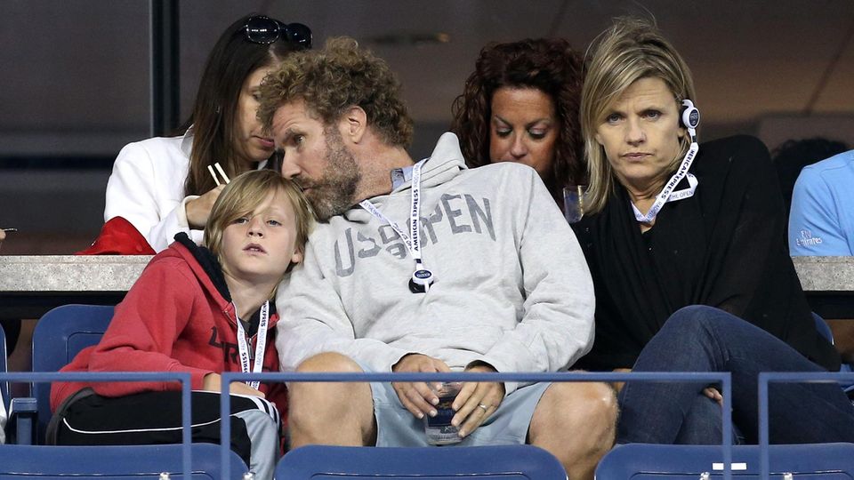 Magnus und Will Ferrell bei den US Open im Jahr 2014