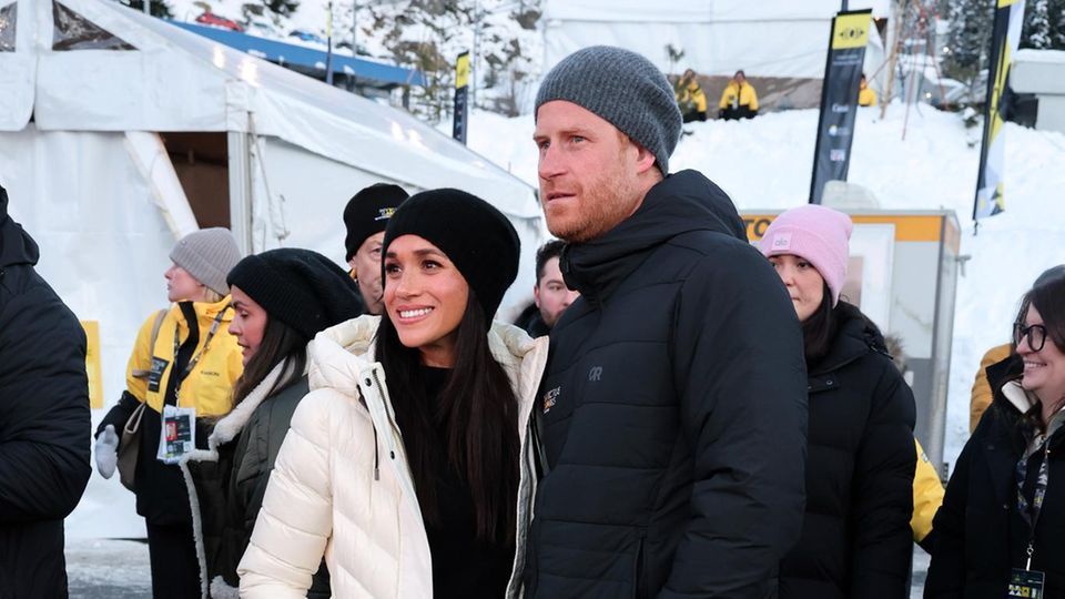 Herzogin Meghan schaut sich gemeinsam mit Prinz Harry die Skeleton-Finals an. 