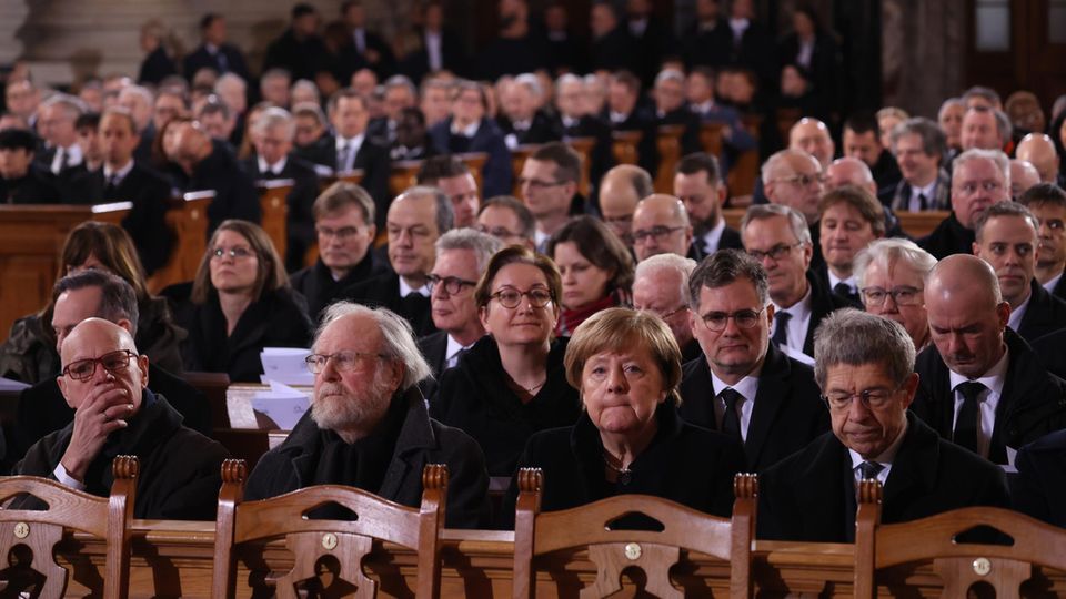 Norbert Lammert, Wolfgang Thierse, Angela Merkel und Joachim Sauer