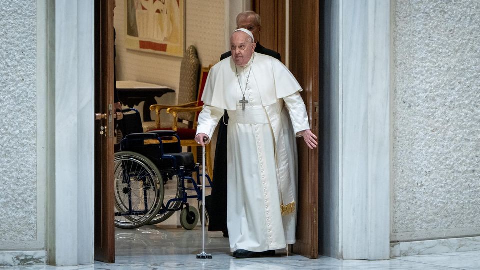 Papst Franziskus bei der Jubiläumsaudienz in der Audienzhalle Paul VI. am 1. Februar 2025.