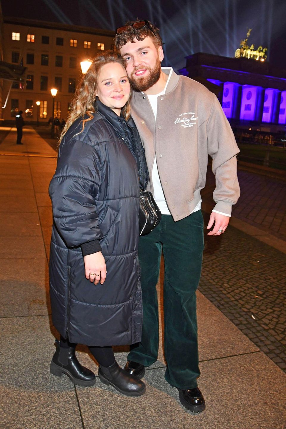 Sonja Gerhardt und Chris de Sarandy bei der "New Year's Eve Party" am Brandenburger Tor.