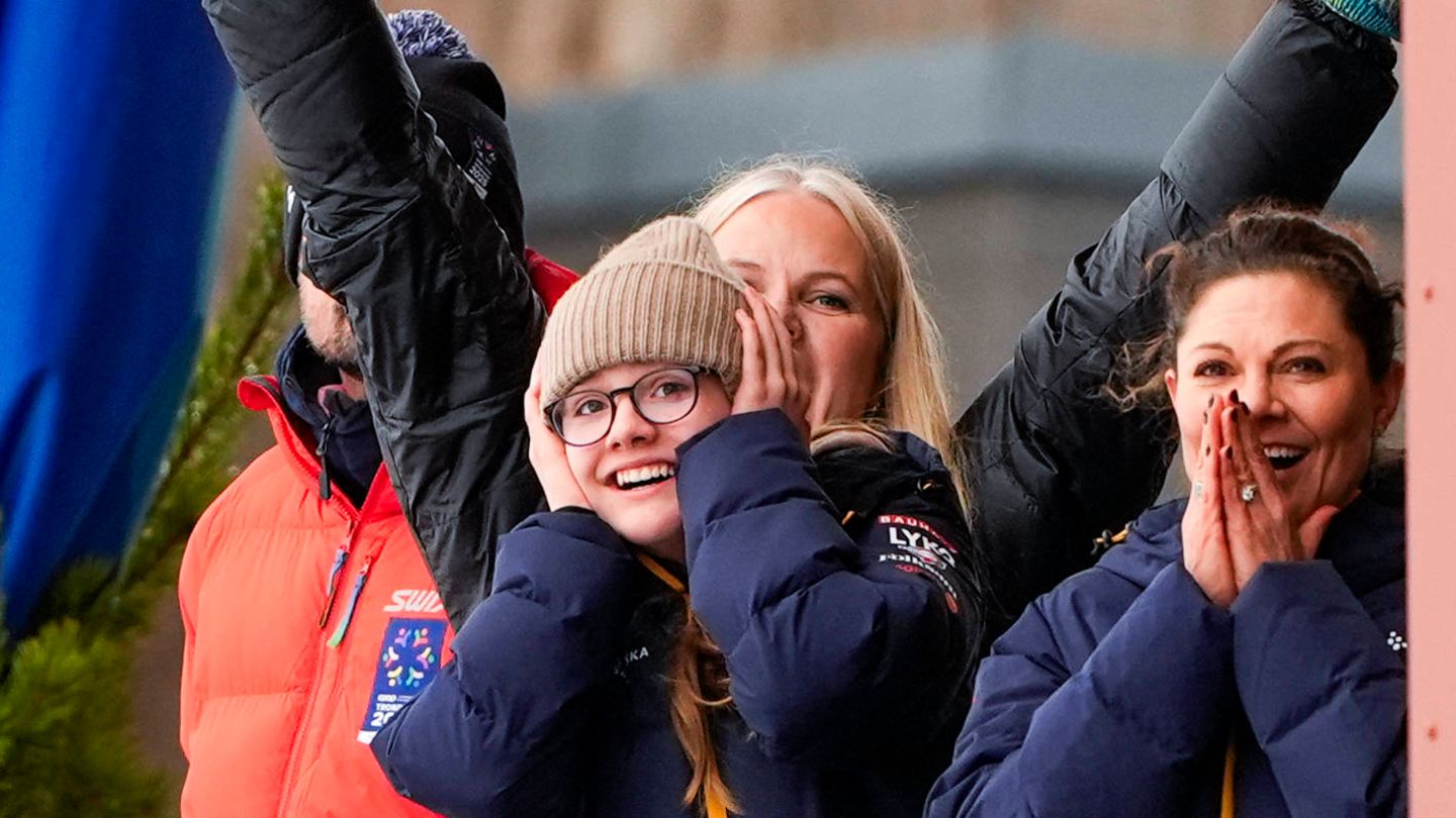 Prinzessin Victoria + Familie: Die Royals feiern beim Finale der Nordischen Ski-WM