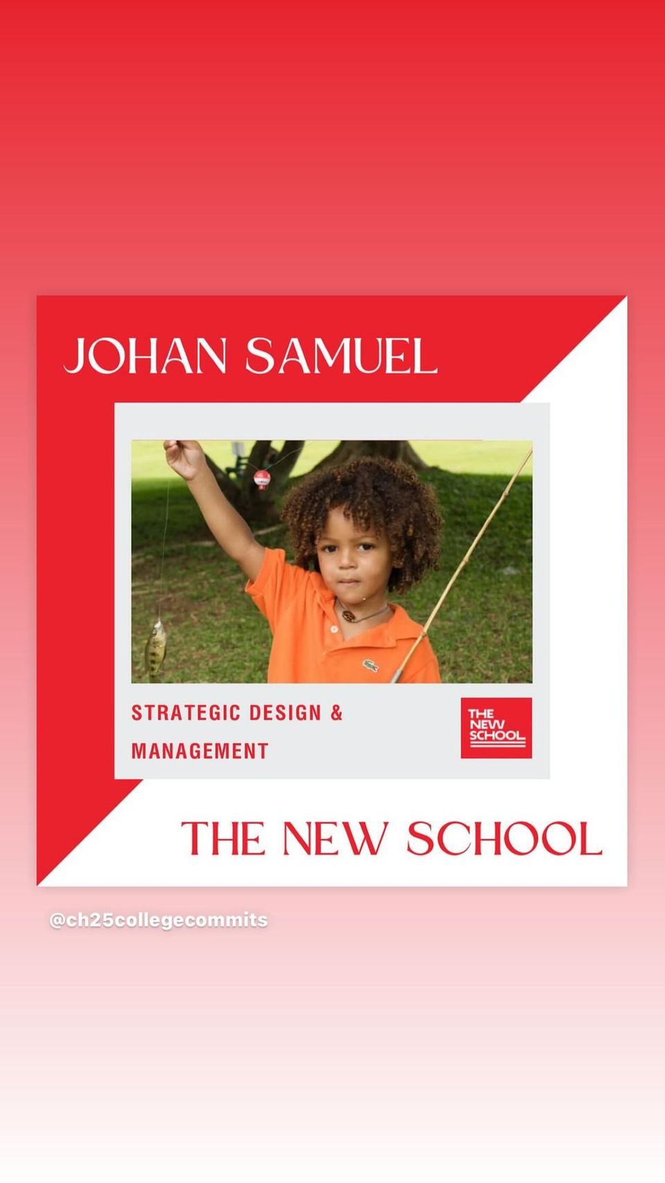 Johan macht auf Instagram öffentlich, auf welches College er ab Herbst 2025 geht.