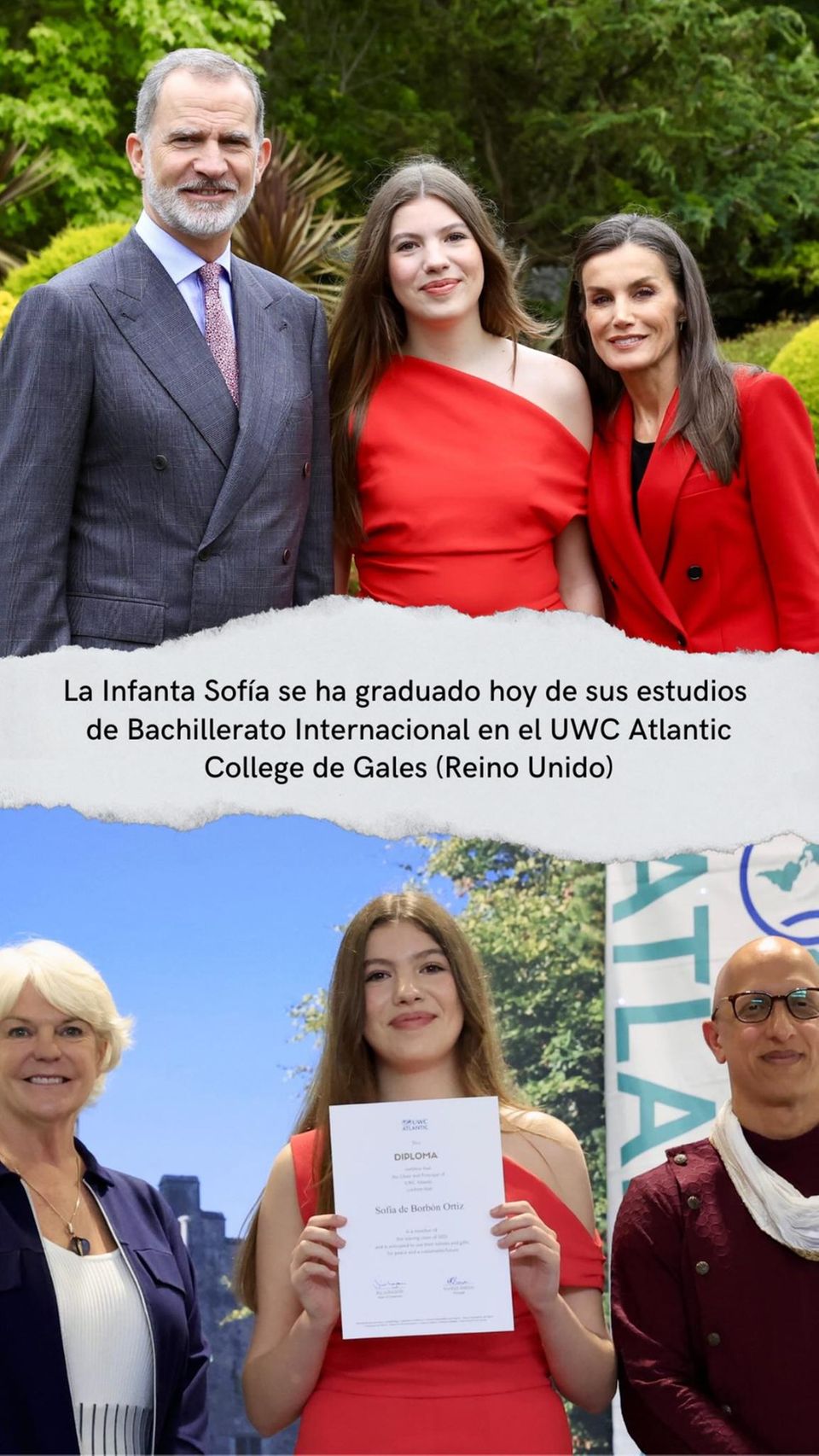 König Felipe, Prinzessin Sofia und Königin Letizia in Wales.