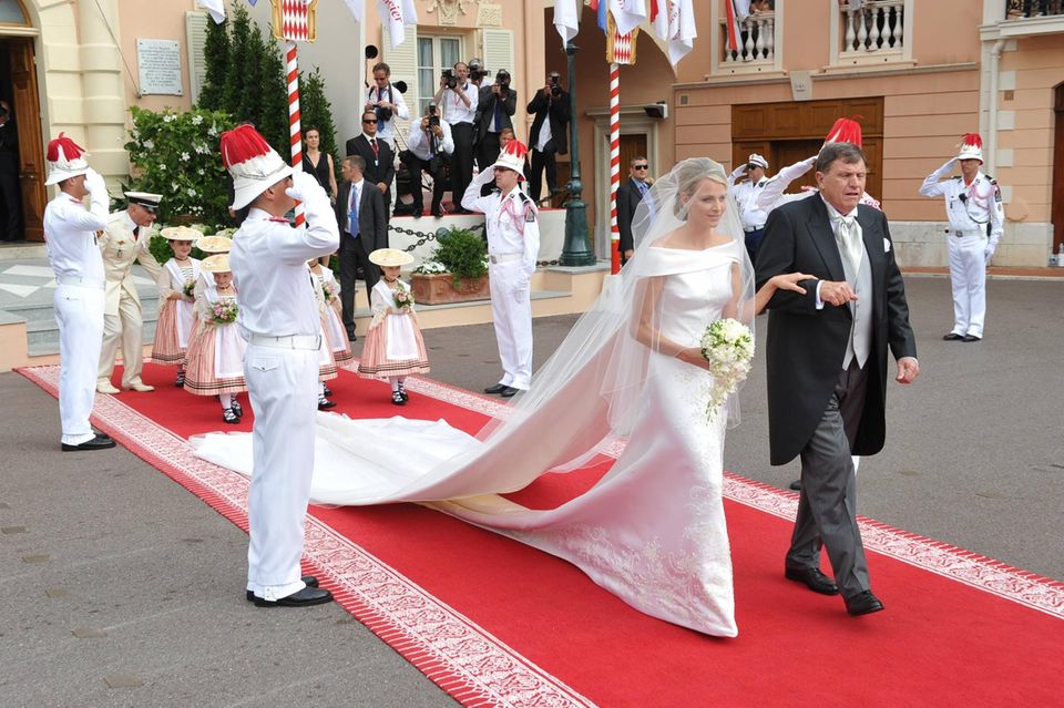 Fürstin Charlène mit ihrem Vater Michael Wittstock.
