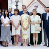 Pauline Ducruet im sommerlich hellen Kleid