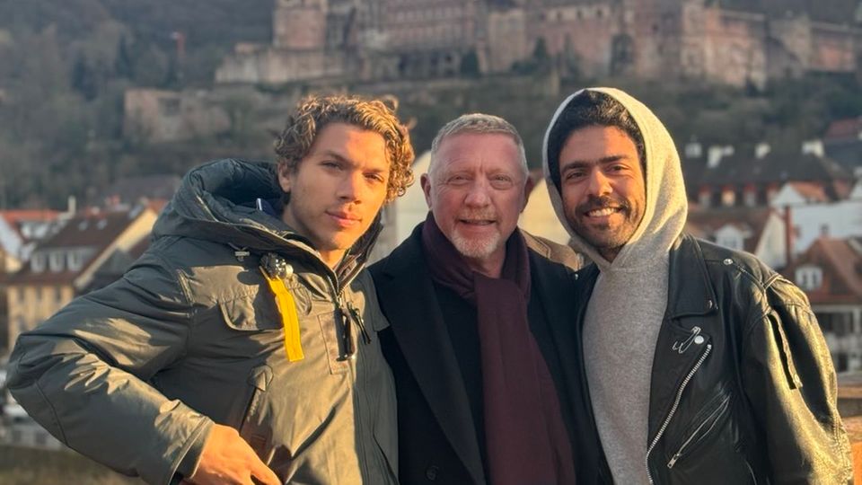 Boris Becker mit seinen Söhnen Elias und Noah