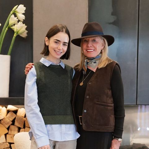 "Emily in Paris"-Star Lily Collins verbrachte einen Familienurlaub in den Cotswolds und besuchte auch "The Club" von Carole Bamford.