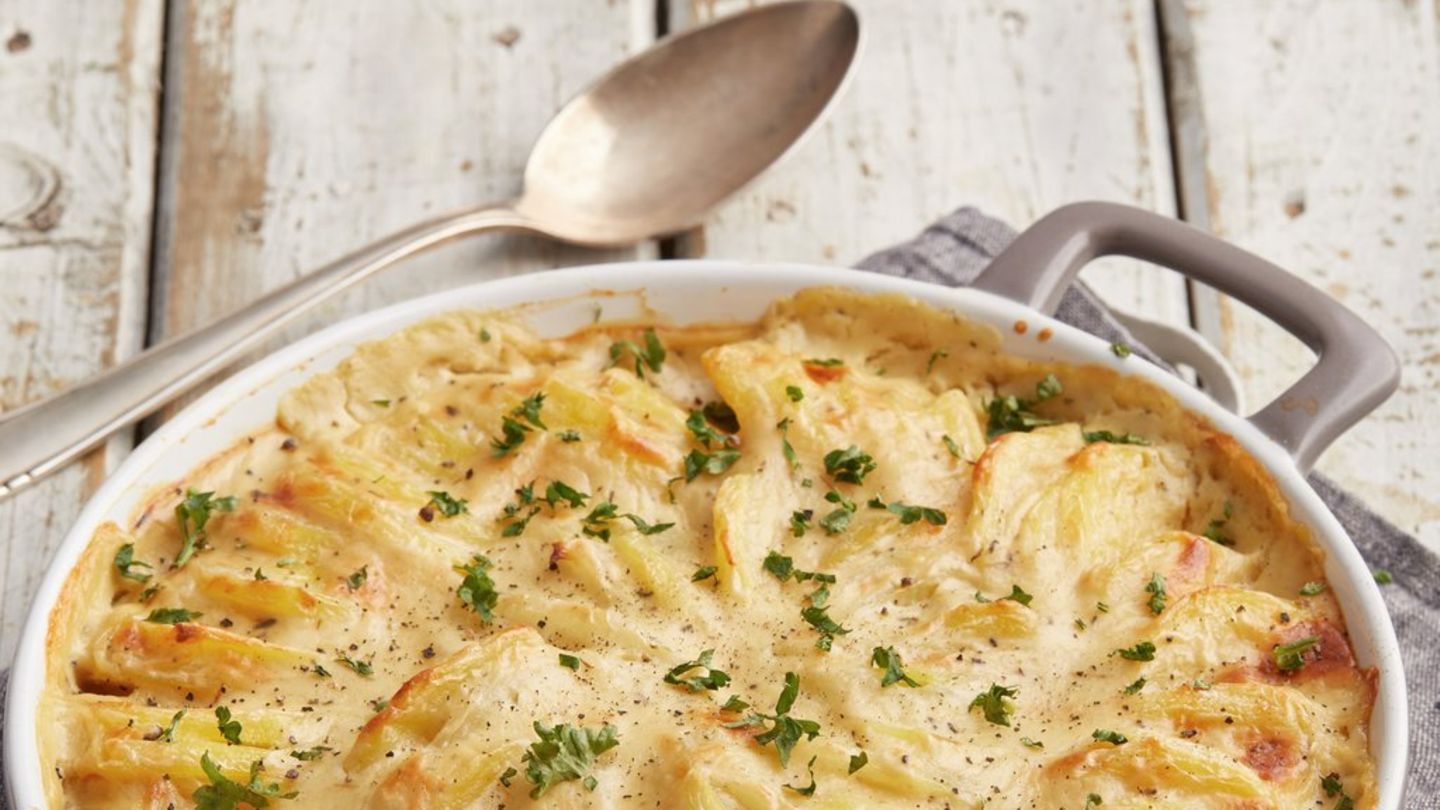 Schichtgenuss: Deftiges Kartoffel-Kohlrabi-Gratin